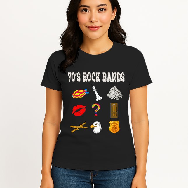 Funny Vintage 70S Rock Band Womens T-Shirt