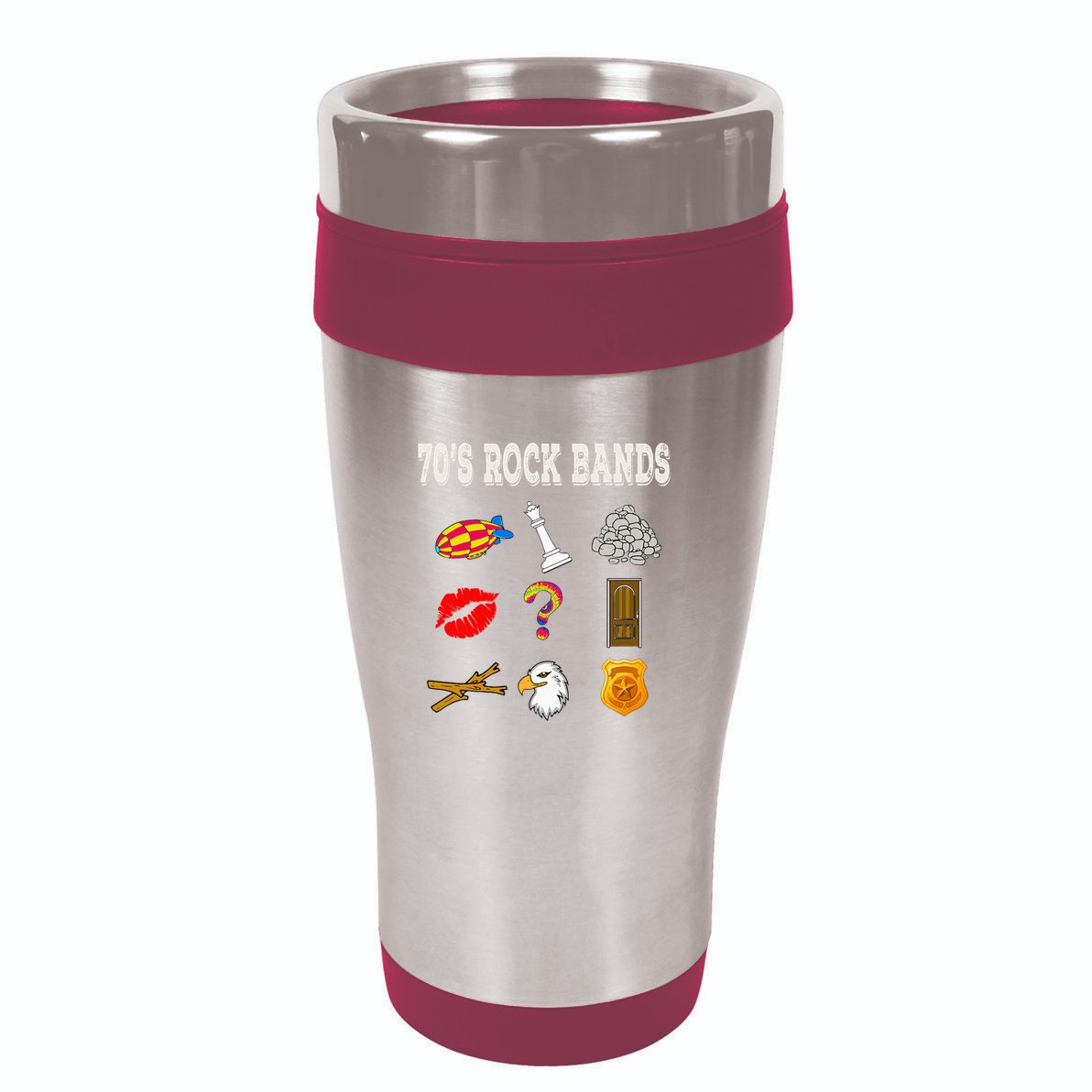 Funny Vintage 70S Rock Band 16oz Travel Tumbler
