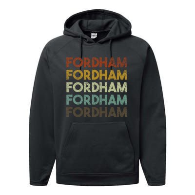 Fordham Vintage 80s Retro Style Performance Fleece Hoodie