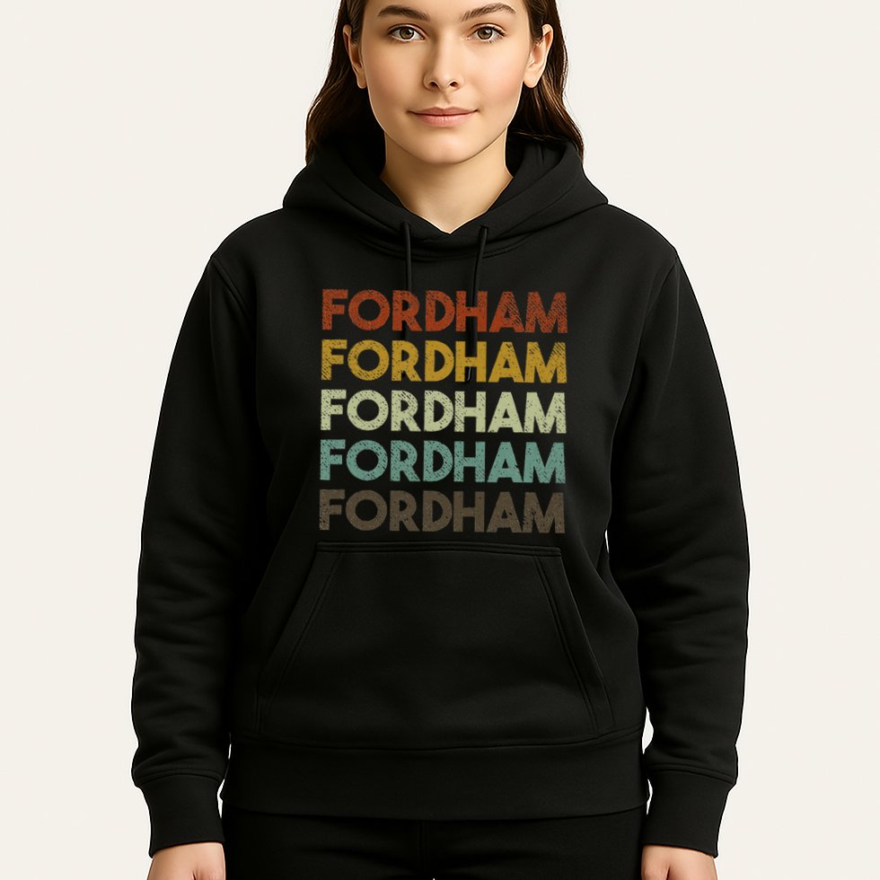 Fordham Vintage 80s Retro Style Hoodie