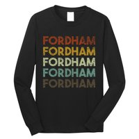 Fordham Vintage 80s Retro Style Long Sleeve Shirt