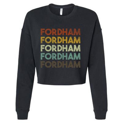 Fordham Vintage 80s Retro Style Cropped Pullover Crew
