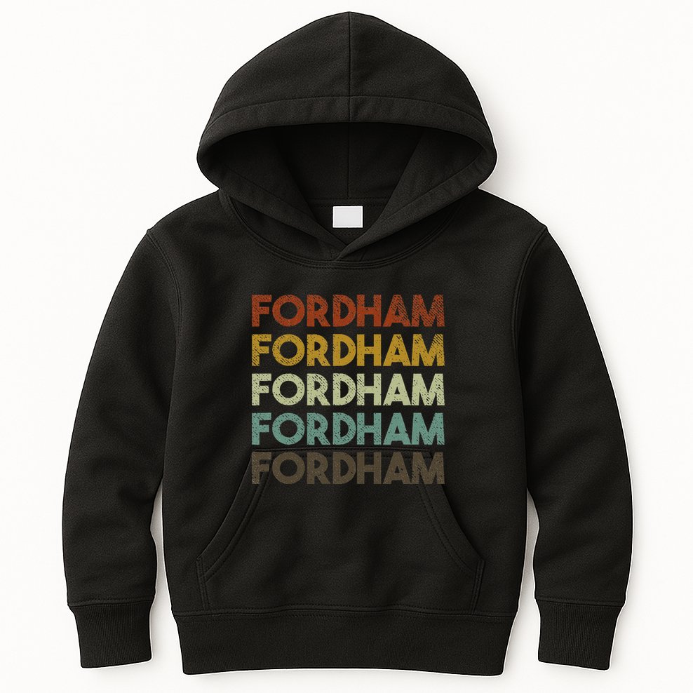 Fordham Vintage 80s Retro Style Kids Hoodie