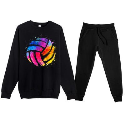 Funny Volleyball Art For Volleyball Lover Tshirtmin Premium Crewneck Sweatsuit Set