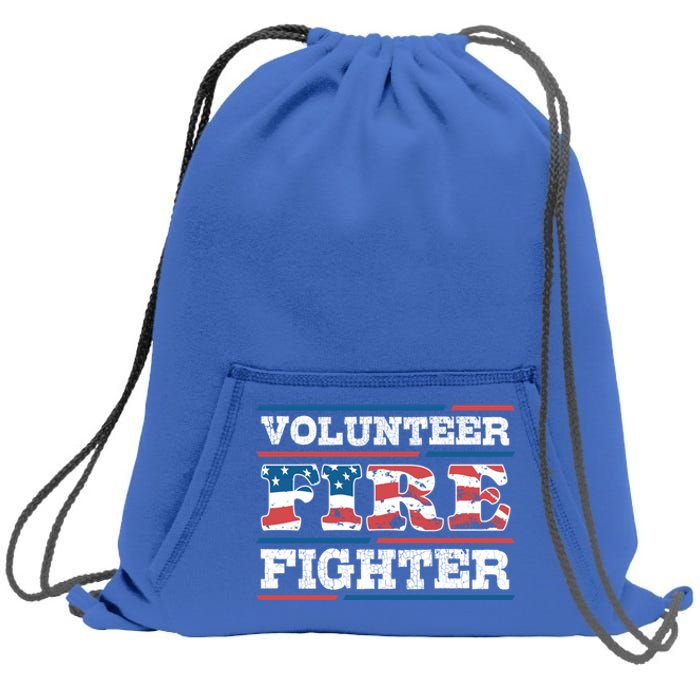 Firefighter Volunteer American Flag Fire Departt Fire Funny Gift Sweatshirt Cinch Pack Bag