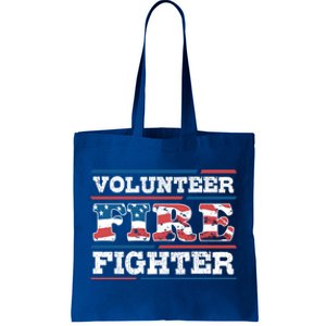 Firefighter Volunteer American Flag Fire Departt Fire Funny Gift Tote Bag