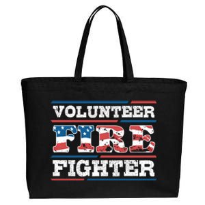 Firefighter Volunteer American Flag Fire Departt Fire Funny Gift Cotton Canvas Jumbo Tote