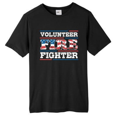 Firefighter Volunteer American Flag Fire Departt Fire Funny Gift Tall Fusion ChromaSoft Performance T-Shirt