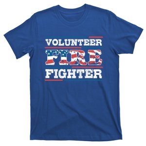 Firefighter Volunteer American Flag Fire Departt Fire Funny Gift T-Shirt