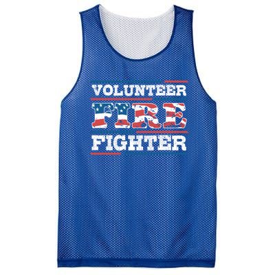 Firefighter Volunteer American Flag Fire Departt Fire Funny Gift Mesh Reversible Basketball Jersey Tank