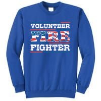 Firefighter Volunteer American Flag Fire Departt Fire Funny Gift Tall Sweatshirt