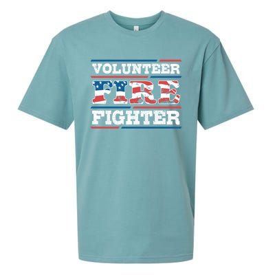 Firefighter Volunteer American Flag Fire Departt Fire Funny Gift Sueded Cloud Jersey T-Shirt