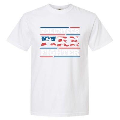 Firefighter Volunteer American Flag Fire Departt Fire Funny Gift Garment-Dyed Heavyweight T-Shirt