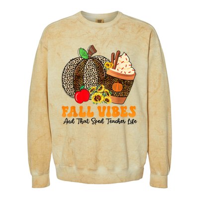 Fall Vibes And That Sped Teacher Life Thanksgiving Costume Colorblast Crewneck Sweatshirt