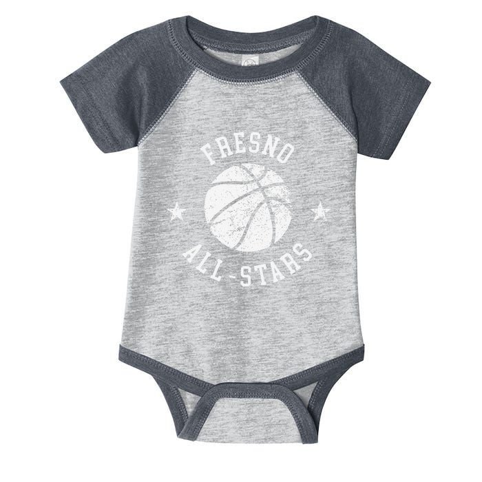 Fresno Vintage Allstars Retro 80s Basketball Infant Baby Jersey Bodysuit