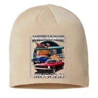 Funny Vintage American Made Muscle Classic Cars And Diner Sustainable Beanie