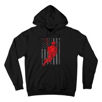 Funny Vintage American Flag Lacrosse USA Sport Hoodie