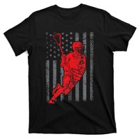 Funny Vintage American Flag Lacrosse USA Sport T-Shirt