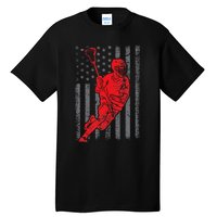 Funny Vintage American Flag Lacrosse USA Sport Tall T-Shirt