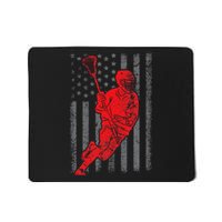 Funny Vintage American Flag Lacrosse USA Sport Mousepad