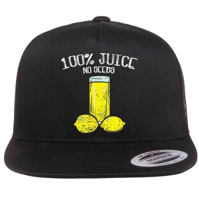 Funny Vasectomy All Juice No Seed Flat Bill Trucker Hat