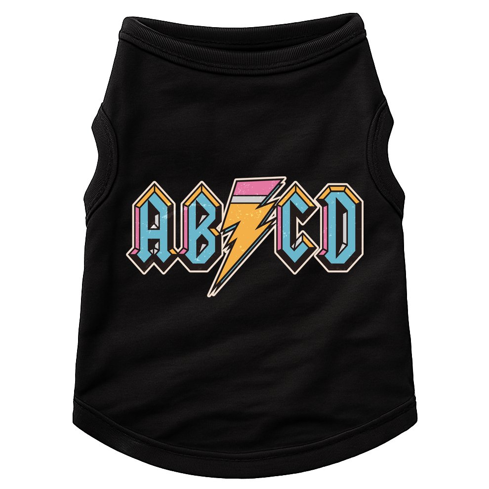Funny Vintage ABCD Rock Logo Doggie Tank