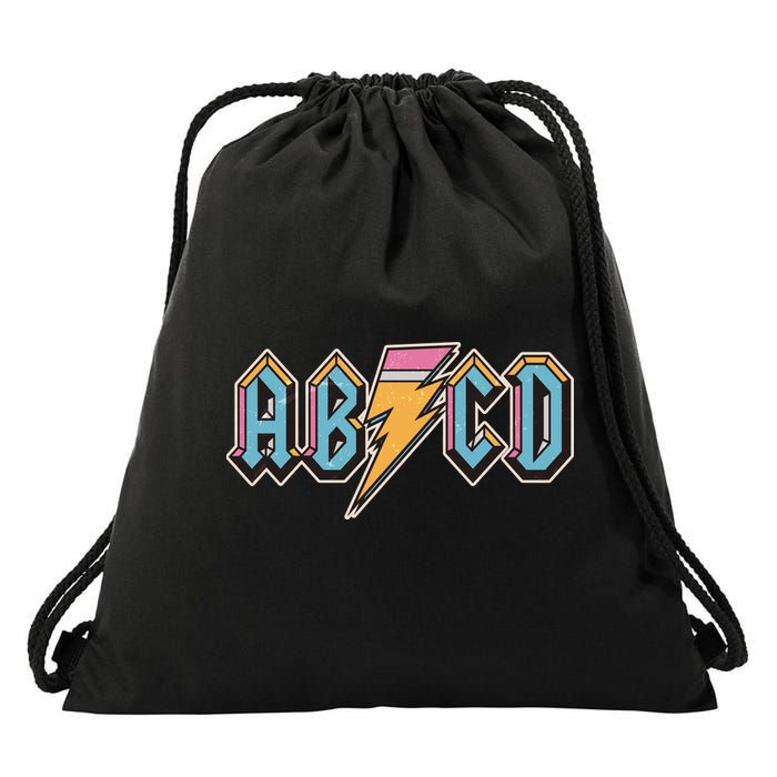 Funny Vintage ABCD Rock Logo Drawstring Bag