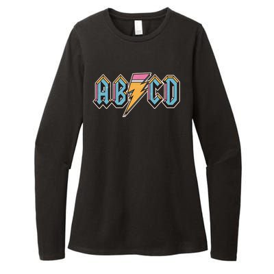 Funny Vintage ABCD Rock Logo Womens CVC Long Sleeve Shirt