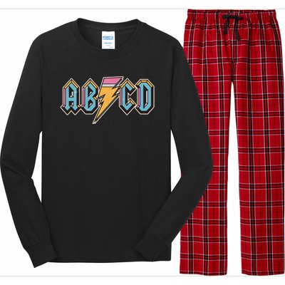 Funny Vintage ABCD Rock Logo Long Sleeve Pajama Set