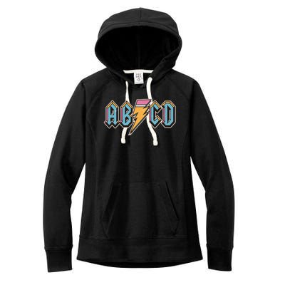 Funny Vintage ABCD Rock Logo Women's Fleece Hoodie