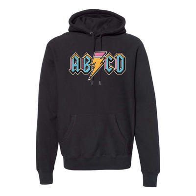 Funny Vintage ABCD Rock Logo Premium Hoodie