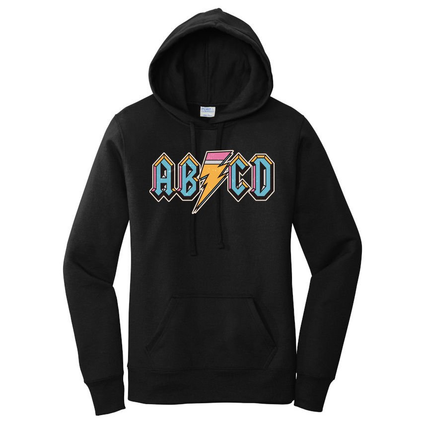 Funny Vintage ABCD Rock Logo Women's Pullover Hoodie