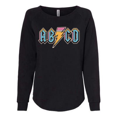 Funny Vintage ABCD Rock Logo Womens California Wash Sweatshirt