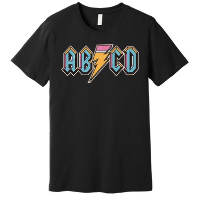 Funny Vintage ABCD Rock Logo Premium T-Shirt