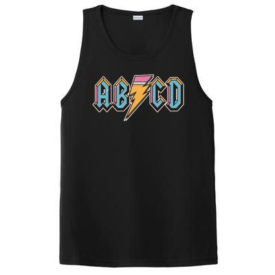 Funny Vintage ABCD Rock Logo PosiCharge Competitor Tank