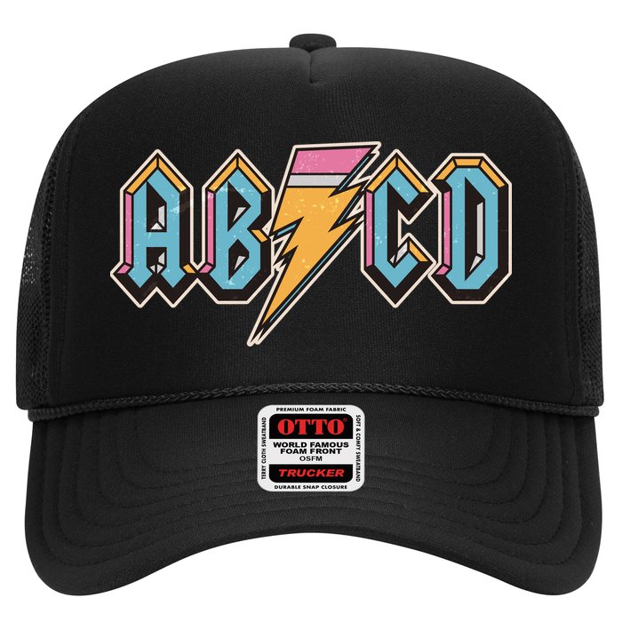 Funny Vintage ABCD Rock Logo Trucker Hat