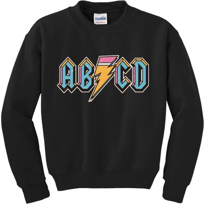 Funny Vintage ABCD Rock Logo Kids Sweatshirt