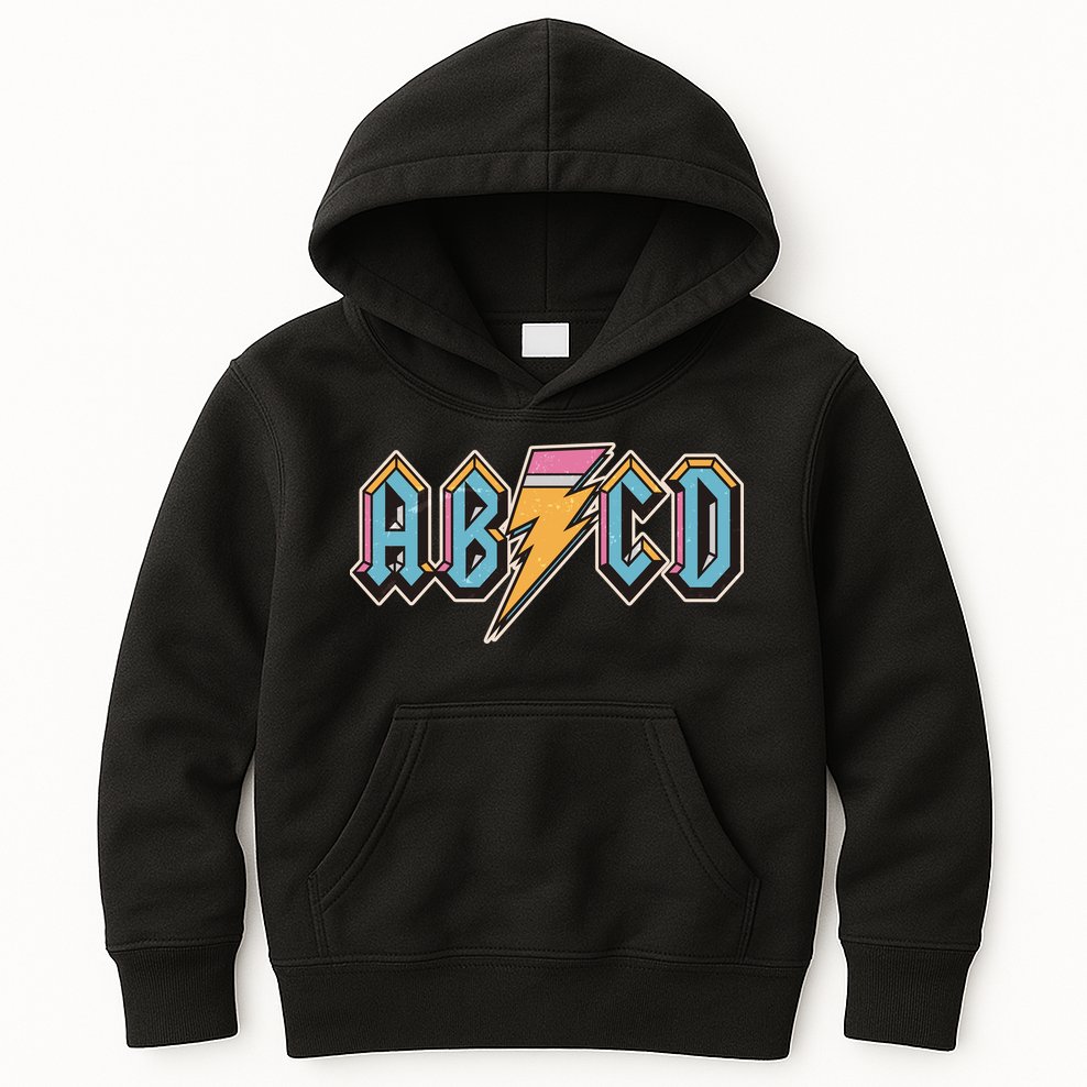 Funny Vintage ABCD Rock Logo Kids Hoodie