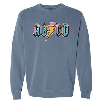 Funny Vintage ABCD Rock Logo Garment-Dyed Sweatshirt