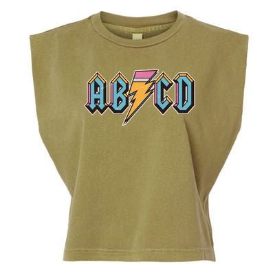 Funny Vintage ABCD Rock Logo Garment-Dyed Women's Muscle Tee