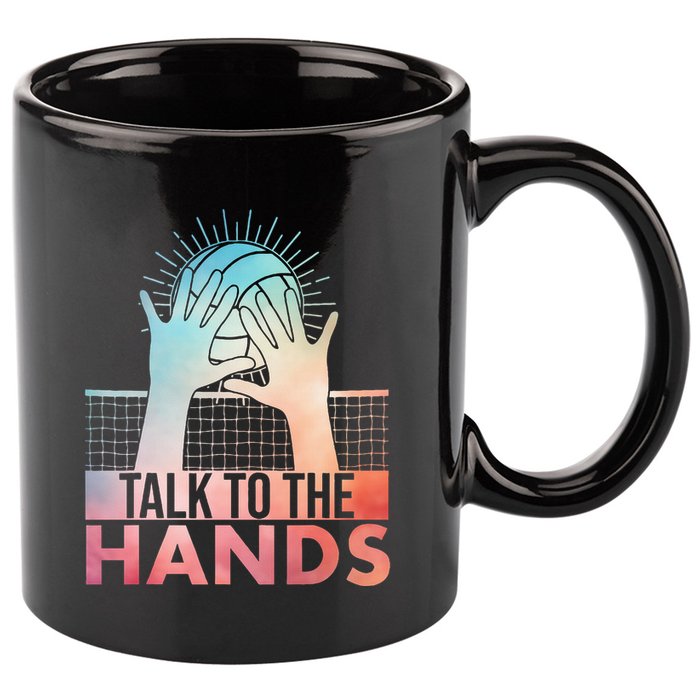 Funny Volleyball Art For Women Blocker 11oz C Handle Ceramic Mug