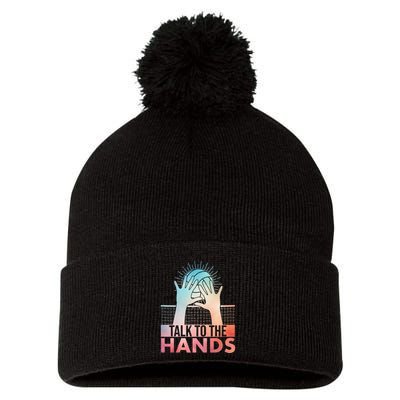 Funny Volleyball Art For Women Blocker Pom Pom 12in Knit Beanie