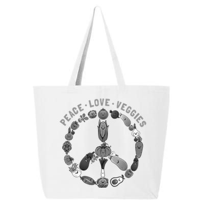 Funny Veggie Art Vegan Food Vegetables Themed Gift 25L Jumbo Tote