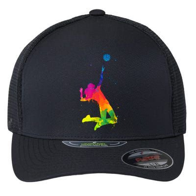 Funny Volleyball Art For Boy Girl Volleyball Lover Flexfit Unipanel Trucker Cap