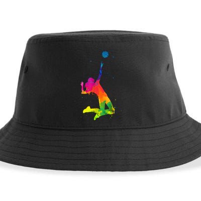 Funny Volleyball Art For Boy Girl Volleyball Lover Sustainable Bucket Hat