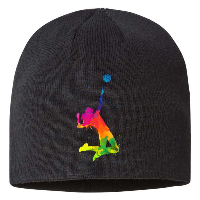 Funny Volleyball Art For Boy Girl Volleyball Lover Sustainable Beanie