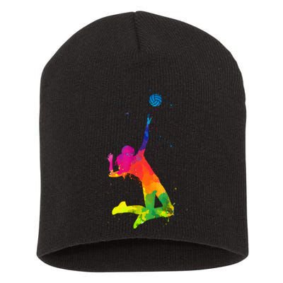 Funny Volleyball Art For Boy Girl Volleyball Lover Short Acrylic Beanie