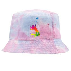 Funny Volleyball Art For Boy Girl Volleyball Lover Tie-Dyed Bucket Hat