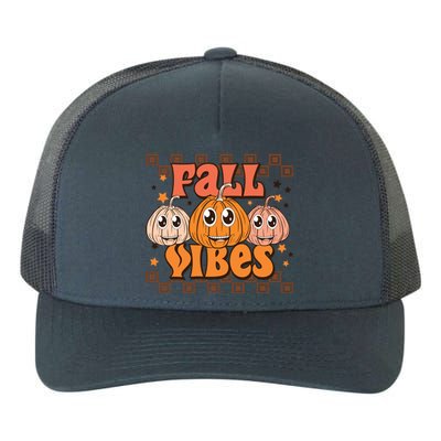 Fall Vibes Autumn Season Thanksgiving Pumpkin Spice Funny Yupoong Adult 5-Panel Trucker Hat