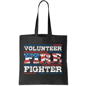 Firefighter Volunteer American Flag Fire Department Fireman Tote Bag